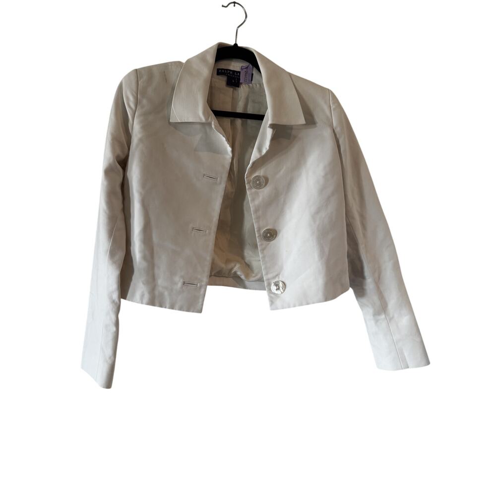 Ralph Lauren Collection Ivory Cropped Blazer Jacket Women's Size 6